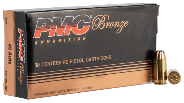 Picture of Pmc Bronze Target 45 Acp 185 Gr Jacketed Hollow Point (Jhp) 50 Per Box/ 20 Cs 