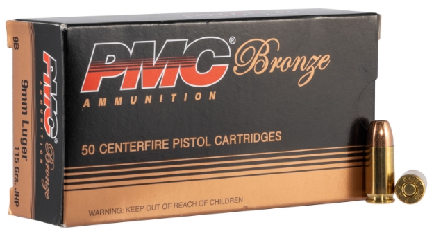 Picture of Pmc Bronze Target 9Mm Luger 115 Gr Jacketed Hollow Point (Jhp) 50 Per Box/ 20 Cs 