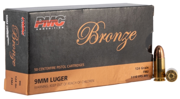 Picture of Pmc Bronze Target 9Mm Luger 124 Gr Full Metal Jacket (Fmj) 50 Per Box/ 20 Cs 