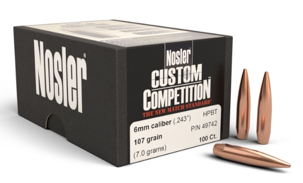 Picture of Nosler Custom Competition 6Mm .243 107 Gr Hollow Point Boat-Tail (Hpbt) 100 Per Box 