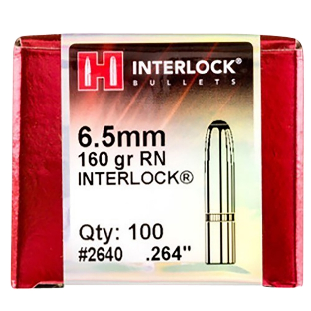 Picture of Hornady Interlock Hunting 6.5Mm .264 160 Gr Round Nose (Rn) 