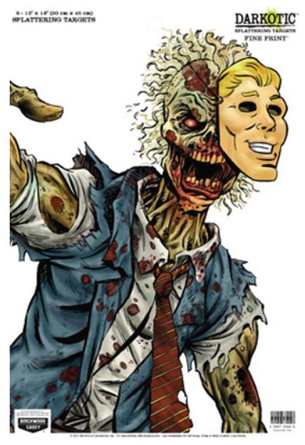 Picture of Birchwood Casey Darkotic Fine Print Zombie Lawyer Paper Hanging Universal 12" X 18" Multi-Color 8 Per Pkg 