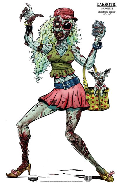 Picture of Birchwood Casey Darkotic Shopping Spree Zombie Valley Girl Paper Hanging Universal 12" X 18" Multi-Color 8 Per Pkg 