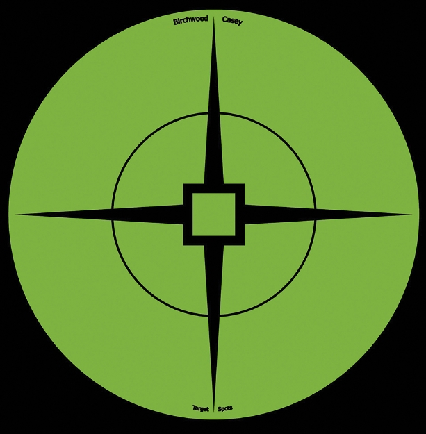 Picture of Birchwood Casey Target Spots Self-Adhesive Paper Black/Green 6" Crosshair Includes Pasters 10 Pk. 