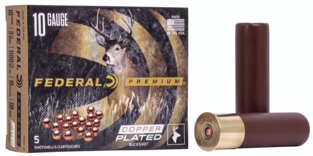 Picture of Federal Premium Buckshot 10 3.50" 18 Pellets 2 1/4 Oz 00 Buck Shot 5 Per Box/ 50 Cs 