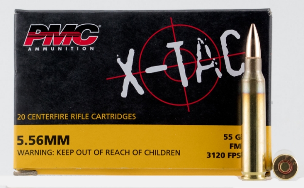 Picture of Pmc X-Tac Target 5.56X45mm Nato 55 Gr Full Metal Jacket Boat-Tail (Fmjbt) 20 Per Box/ 50 Cs 