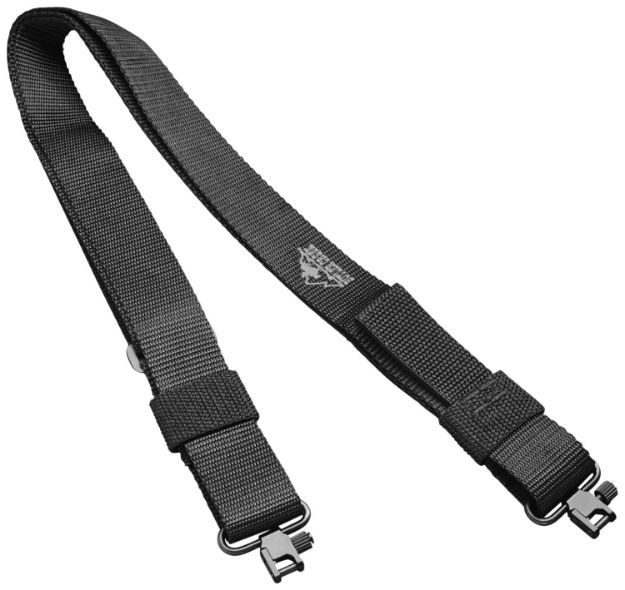 Picture of Butler Creek Quick Carry Sling Made Of Black Nylon Webbing With 27"- 36" Oal, 1.25" W, Adjustable Design & Uncle Mike's Locking Swivels For Rifles 