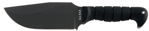 Picture of Ka-Bar Warthog Heavy Duty 6.75" Fixed Clip Point Plain Black Sk-5 High Carbon Blade Tpr Black Handle 