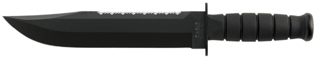 Picture of Ka-Bar Big Brother Kraton 9.38" Fixed Top Serrated/Bottom Straight Plain Black 1095 Cro-Van Blade Black Kraton G Handle 