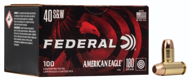 Picture of Federal American Eagle Handgun 40 S&W 180 Gr Full Metal Jacket (Fmj) 100 Per Box/ 5 Cs 