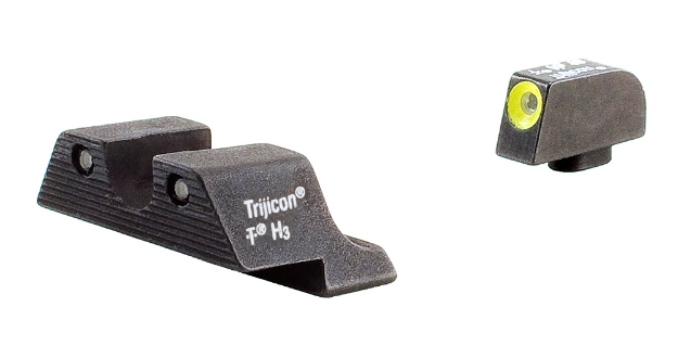 Picture of Trijicon Hd Night Sights- Glock Standard Frames Black | Green Tritium Yellow Outline Front Sight Green Tritium Black Outline Rear Sight 