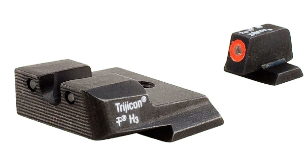 Picture of Trijicon Hd Night Sights- Smith & Wesson M&P/ Sd9/ Sd40 Black | Green Tritium Orange Outline Front Sight Green Tritium Black Outline Rear Sight 