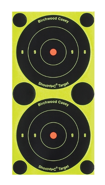 Picture of Birchwood Casey Shoot-N-C Self-Adhesive Paper Air/Rimfire Rifle Black/Yellow 3" Bullseye Includes Pasters 240 Targets 