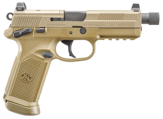 Picture of Fn Fnx Tactical 45 Acp 5.30" Threaded Barrel 15+1 , Flat Dark Earth , Manual Safety , Night Sights 