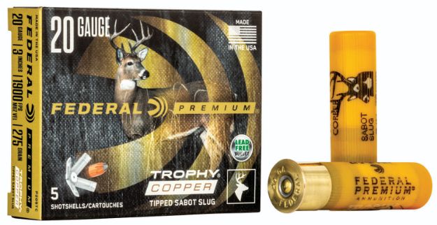 Picture of Federal Premium Vital-Shok Trophy Copper 20 Gauge 3" 5/8 Oz/275 Gr 1900 Fps Sabot Slug Shot 5 Bx/50 Cs 