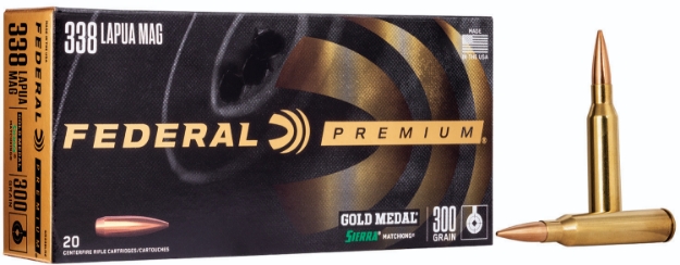 Picture of Federal Premium Gold Medal 338 Lapua Mag 300 Gr Sierra Matchking Bthp 20 Per Box/ 10 Cs 