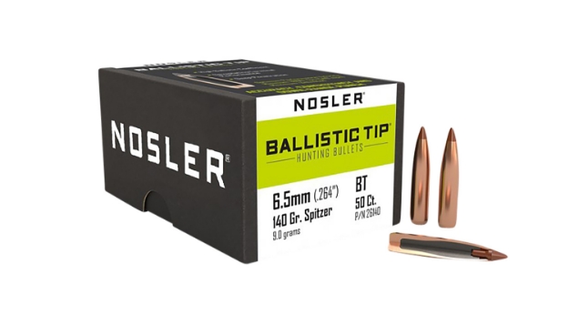 Picture of Nosler Ballistic Tip Hunting 6.5 Creedmoor .264 140 Gr Spitzer Point 50 Per Box 