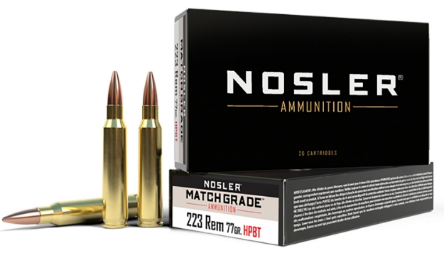 Picture of Nosler Match Grade 223 Rem 77 Gr Custom Competition Hollow Point Boat-Tail (Cchpbt) 20 Per Box/ 20 Cs 