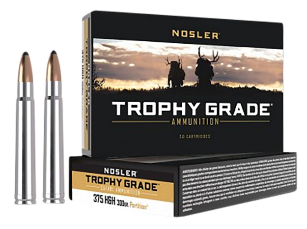 Picture of Nosler Trophy Grade Safari Hunting 375 H&H Mag 300 Gr Nosler Spitzer Partition (Spt) 20 Per Box/ 10 Cs 