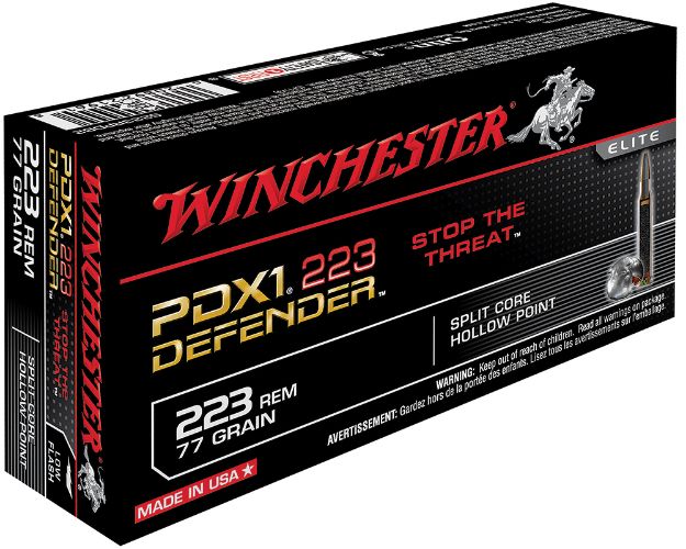 Picture of Winchester Ammo Pdx1 Defender Defense 223 Rem 77 Gr Split Core Hollow Point (Schp) 20 Per Box/ 10 Cs 