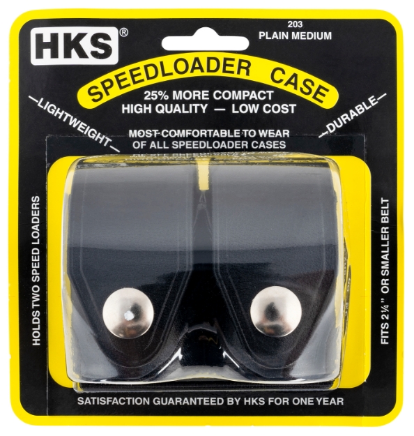 Picture of Hks 203Mb Speedloader Case Double Black Hytrel Belt Loop Medium Belts 2.25" Wide 