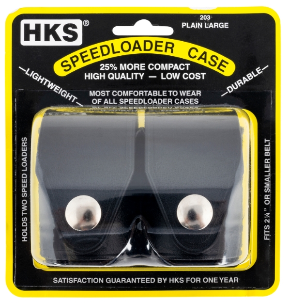 Picture of Hks Speedloader Case Double Black Large Hytrel Belt Loop Fits S&W/Ruger/Colt/Taurus/Dan Wesson Belts 2.25" Wide 