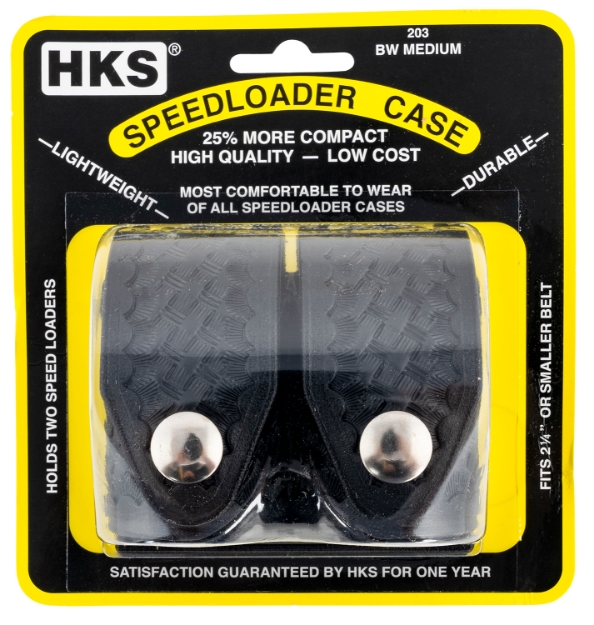 Picture of Hks 203Mbb Speedloader Case Double Medium Black Hytrel Belt Loop Belts 2.25" Wide 