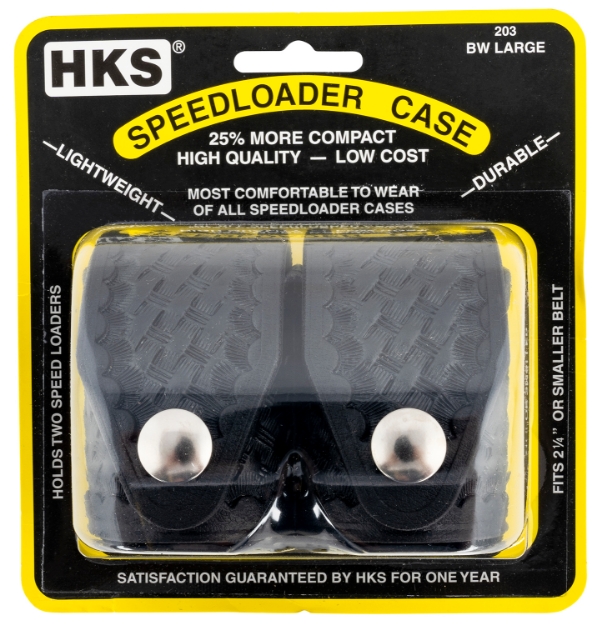 Picture of Hks 203Lbb Speedloader Case Double Large Black Hytrel Belt Loop Belts 2.25" Wide 