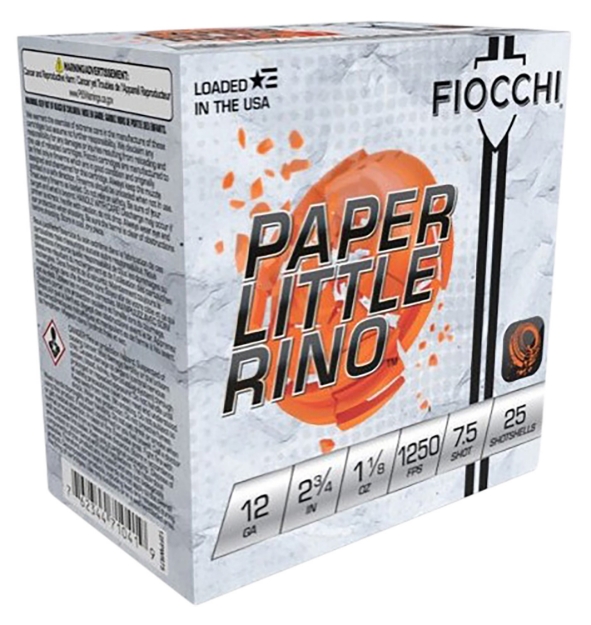 Picture of Fiocchi Paper Little Rino Extrema 12 Gauge 2.75" 1 1/8 Oz 7.5 Shot 25 Per Box/ 10 Cs 