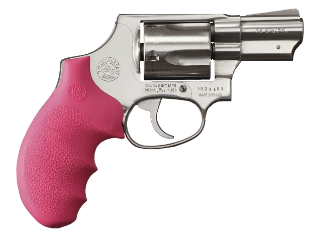 Picture of Hogue Overmolded Monogrip Cobblestone Pink Rubber With Finger Grooves For Taurus 85 