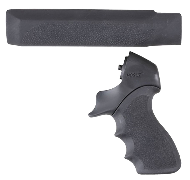 Picture of Hogue Overmolded Tamer Pistol Grip & Forend Black Rubber With Finger Grooves, Polymer Forend For Mossberg 500 12 Gauge 