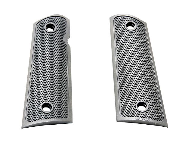 Picture of Archangel Grip Panels Made Of Aluminum With Black Anodized Diamond Checkering Finish For 1911 Government 