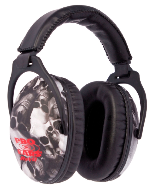 Picture of Pro Ears Revo Passive Muff 26 Db Over The Head Black W/Skull Pattern Youth 1 Pair 