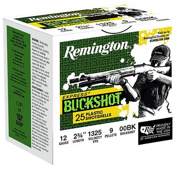 Picture of Remington Ammunition Express Buckshot 12 Gauge 2.75" 00 Buck Shot 25 Per Box/ 10 Cs 