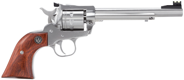 Picture of Ruger Single-Nine 22 Wmr 6.50" Barrel 9Rd Capacity, Satin Stainless Steel, Hardwood Gunfighter Grip, Williams Gin Sight Co. Fiber Optic Sights, Transfer Bar Safety 