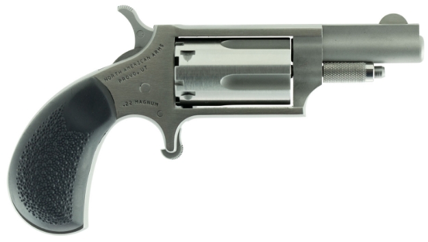 Picture of North American Arms Mini-Revolver 22 Wmr 5 Shot 1.63" Barrel, Stainless Steel Barrel/Cylinder/Frame, Exclusive Black Rubber Grip 