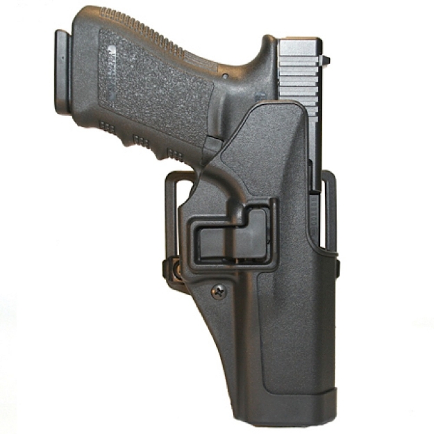 Picture of Blackhawk Serpa Cqc Owb Size 30 Matte Black Polymer Belt Loop/Paddle Compatible W/Glock 29/30/39 Right Hand 