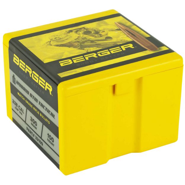 Picture of Berger Bullets Tactical Long Range 338 Cal .338 300 Gr Hybrid Open Tip Match 100 Per Box 