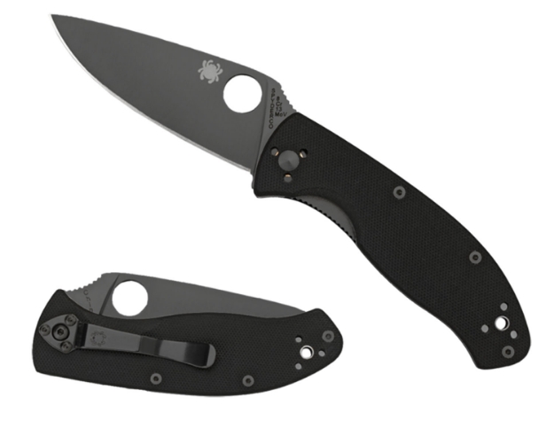 Picture of Spyderco Tenacious 3.39" Folding Drop Point Part Serrated Black Matte 8Cr13mov Ss Blade Black Textured G10 Handle Includes Pocket Clip 