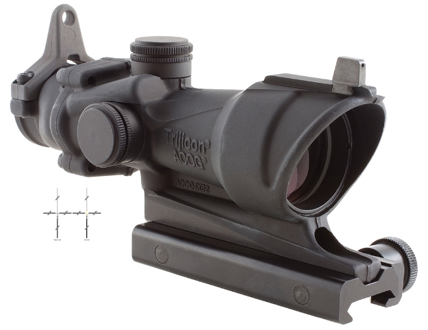 Picture of Trijicon Acog Black Hardcoat Anodized 4X32mm Illuminated Amber Crosshair .308/7.62 Bdc Reticle 