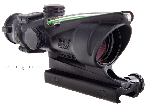 Picture of Trijicon Acog Black Hardcoat Anodized 4X 32Mm Illuminated Green Chevron Reticle 