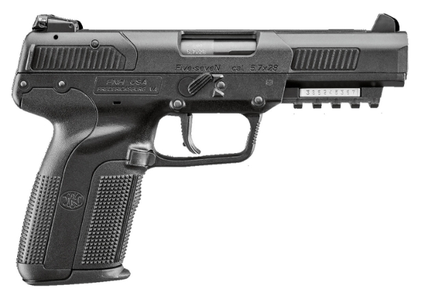 Picture of Fn Five-Seven *Ca Compliant 5.7X28mm 4.80" Barrel 10+1, Matte Black Polymer Frame With Mounting Rail & Serrated Trigger Guard, Ambidextrous Safety 