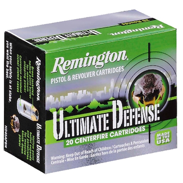 Picture of Remington Ammunition Ultimate Defense Full Size Handgun 380 Acp 102 Gr Brass Jacket Hollow Point (Bjhp) 20 Per Box/ 25 Cs 