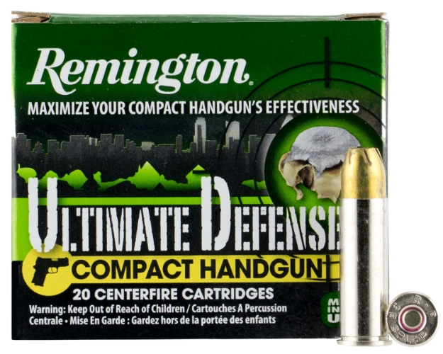 Picture of Remington Ammunition Ultimate Defense Compact Handgun 38 Special +P 125 Gr Brass Jacket Hollow Point (Bjhp) 20 Per Box/ 25 Cs 