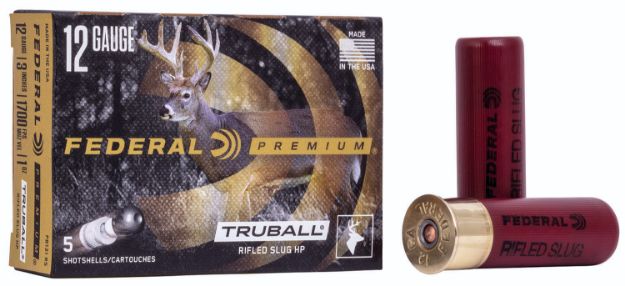 Picture of Federal Premium Vital-Shok Truball 12 Gauge 3" 1 Oz/438 Gr 1700 Fps Rifled Slug Shot 5 Bx/50 Cs 