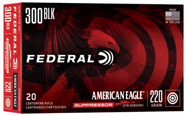 Picture of Federal American Eagle Suppressor 300 Blackout 220 Gr 1000 Fps Open Tip Match (Otm) 20 Bx/25 Cs 