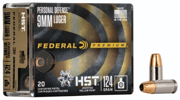 Picture of Federal Premium Personal Defense 9Mm Luger 124 Gr Hst Jacketed Hollow Point 20 Per Box/10 Cs 