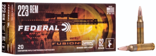 Picture of Federal Fusion Msr 223 Rem 62 Gr Fusion Soft Point 20 Per Box/ 10 Cs 