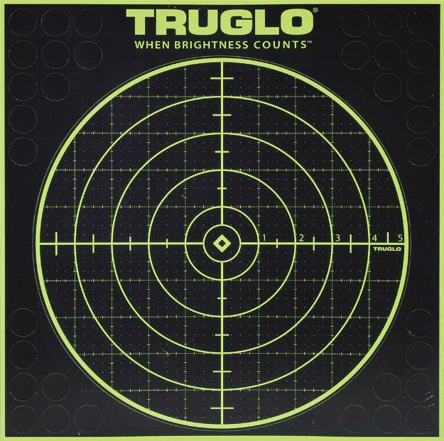 Picture of Truglo Tru-See Splatter Target Black/Green Self-Adhesive Heavy Paper Universal Fluorescent Green 6 Pack Includes Pasters 