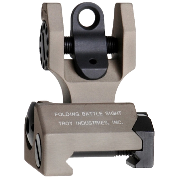 Picture of Troy Ind Rear Folding Battlesight Round Flat Dark Earth Folding For Ar-15 